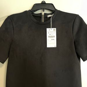 ZARA SUEDE BLACK TSHIRT DRESS
